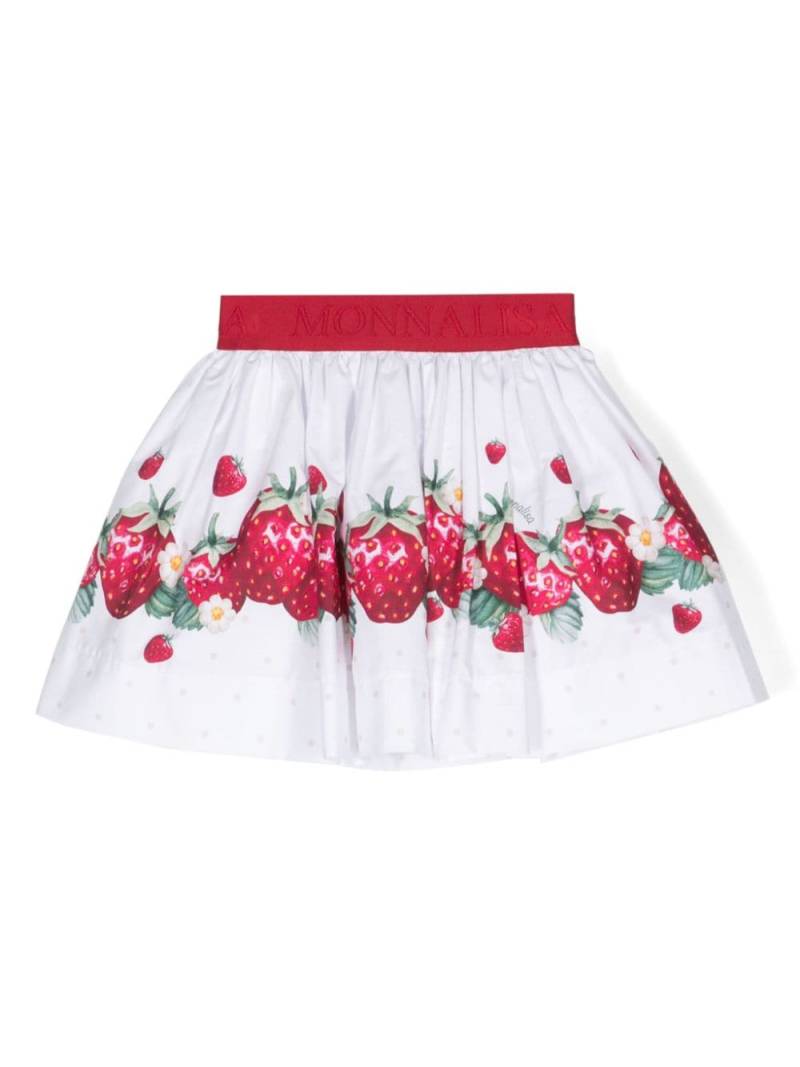 Monnalisa fruit-print cotton skirt - White von Monnalisa