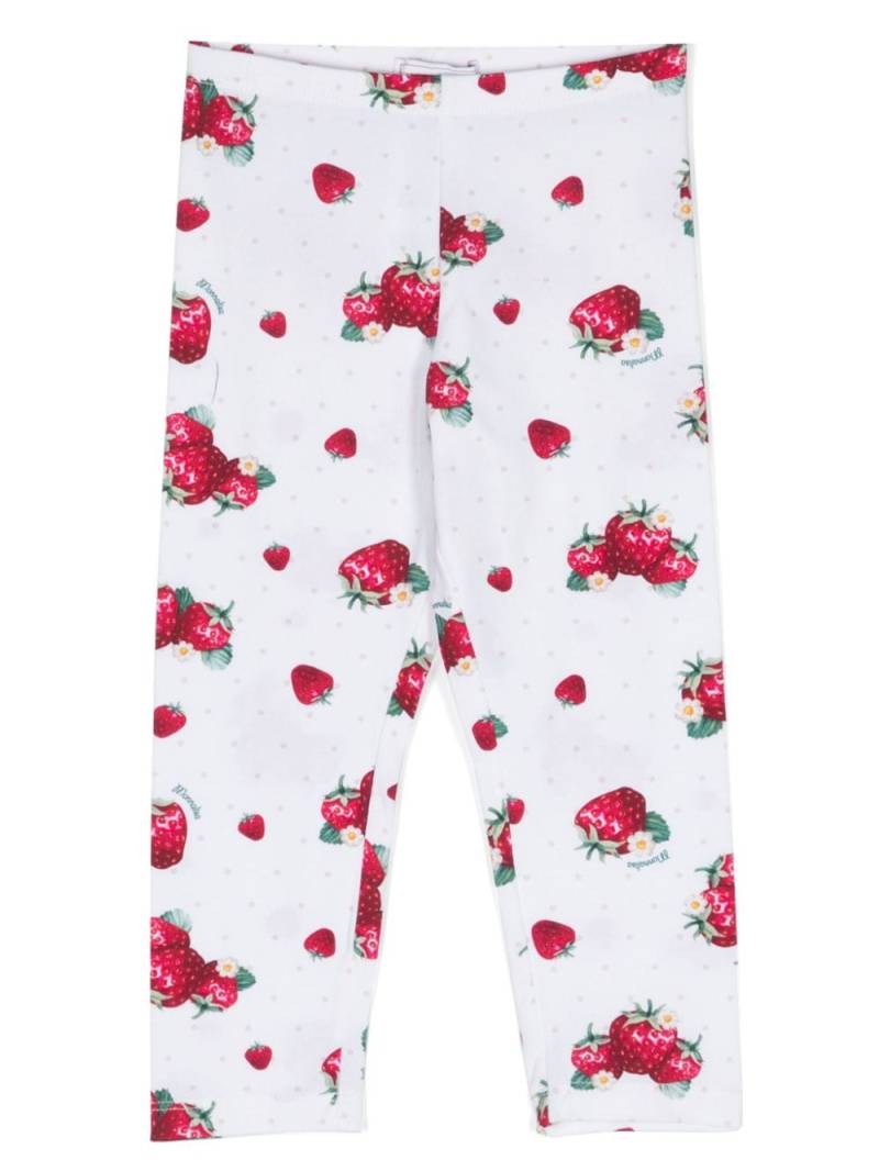 Monnalisa fruit-print elasticated-waistband leggings - White von Monnalisa