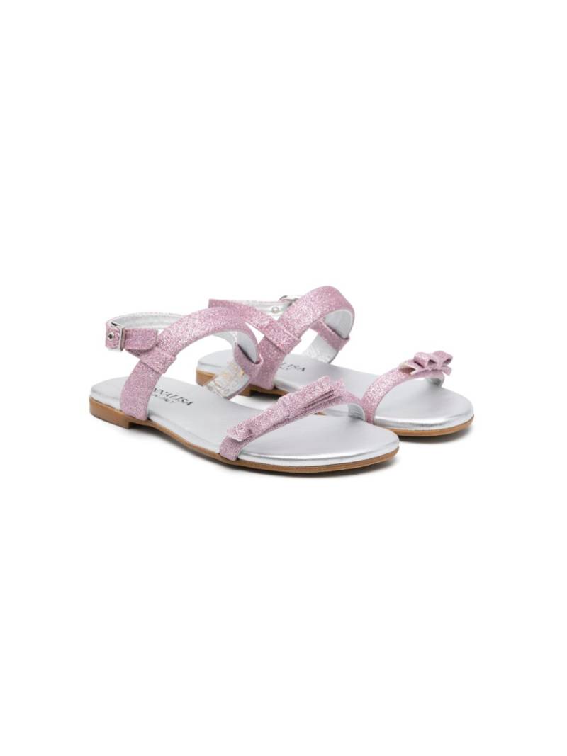 Monnalisa glitter-detailed sandals - Pink von Monnalisa