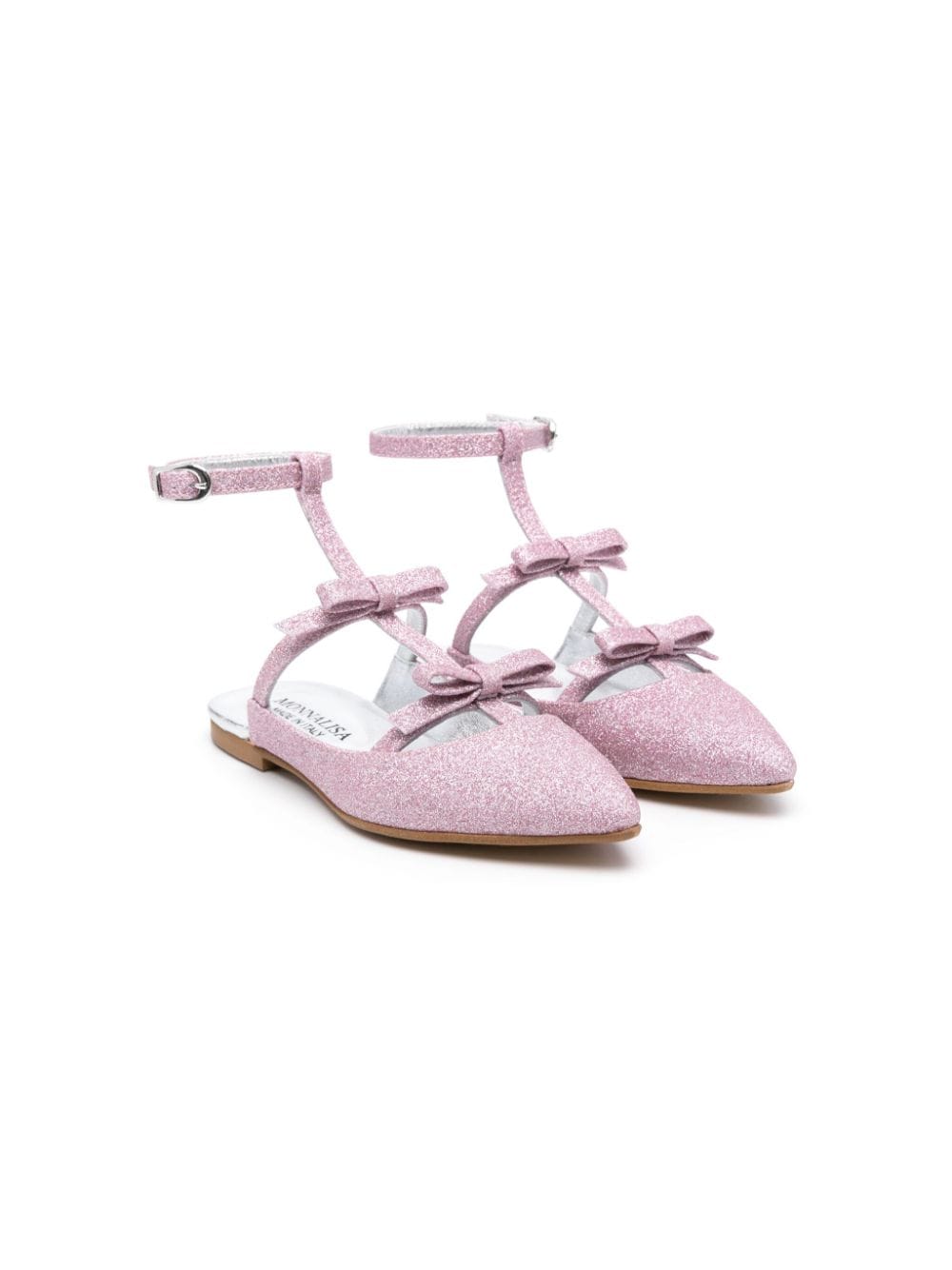 Monnalisa glitter-embellished ballerina shoes - Pink von Monnalisa