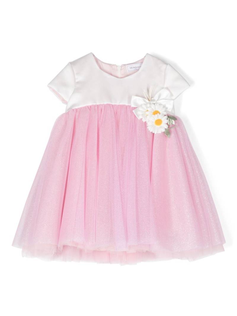 Monnalisa glitter tulle party dress - Pink von Monnalisa