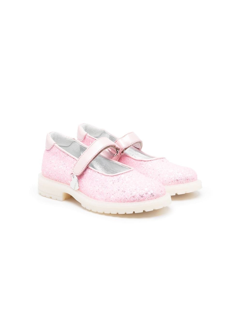 Monnalisa glittered flat ballerina shoes - Pink von Monnalisa