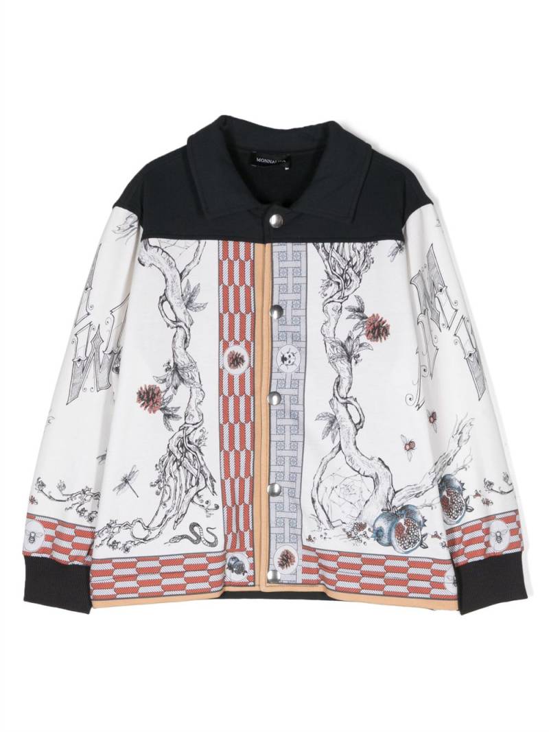 Monnalisa graphic-print bomber jacket - Blue von Monnalisa