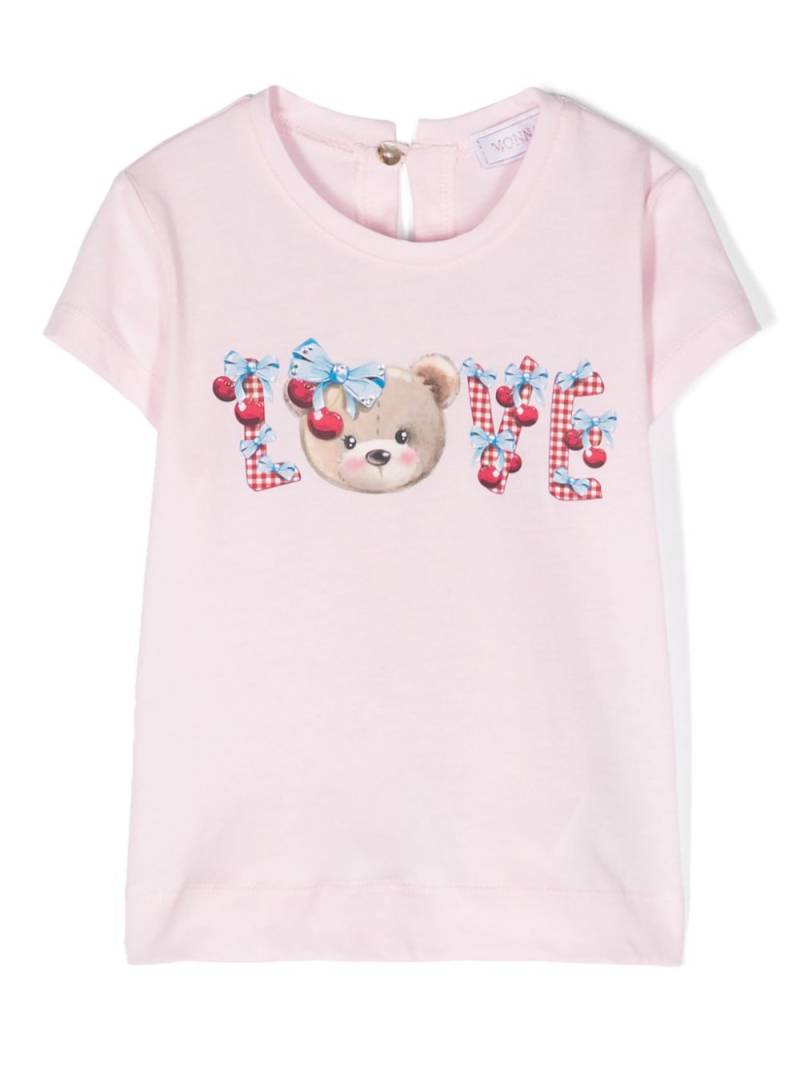 Monnalisa graphic-print cotton T-shirt - Pink von Monnalisa