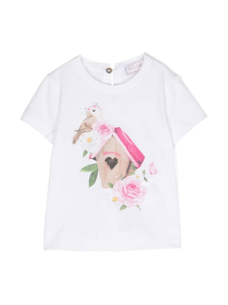 Monnalisa graphic-print cotton T-shirt - White von Monnalisa