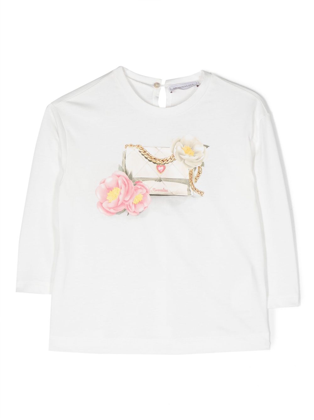 Monnalisa graphic-print long-sleeve T-shirt - White von Monnalisa