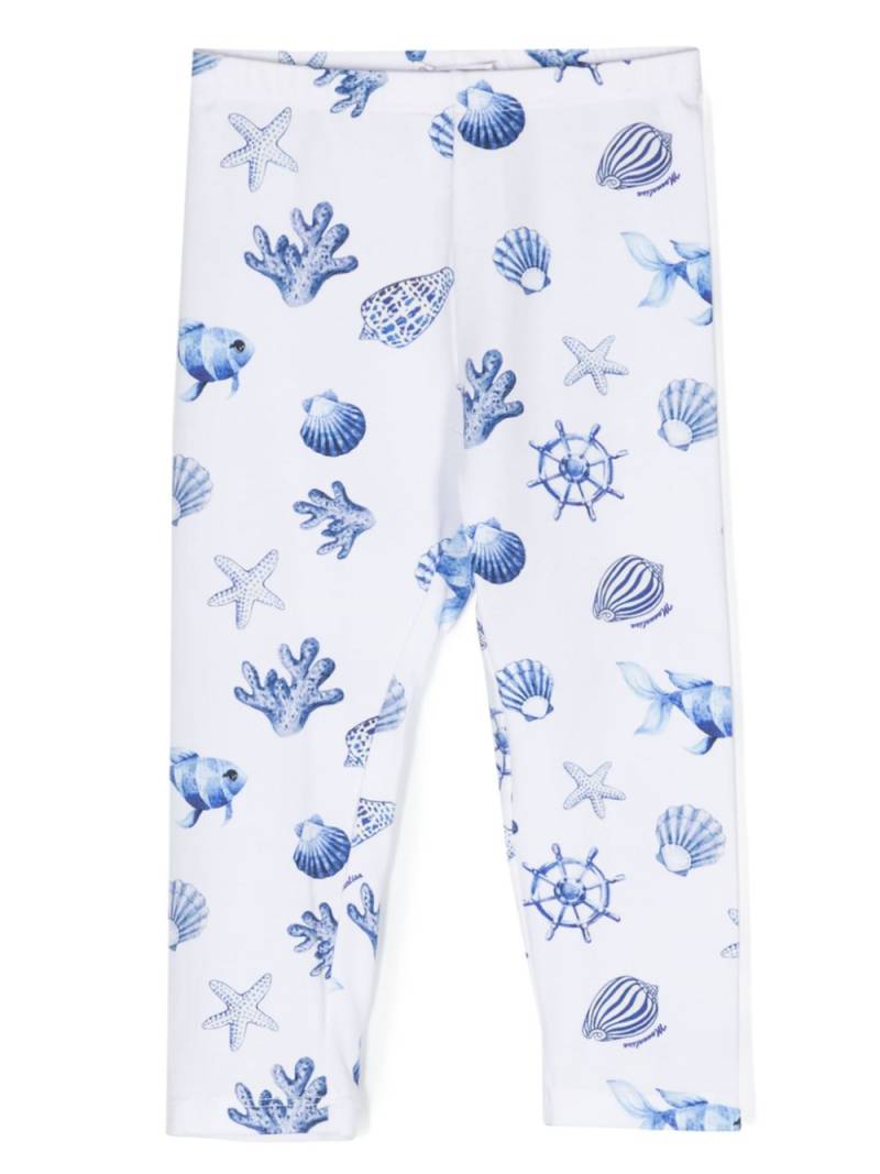 Monnalisa graphic-print skinny leggings - White von Monnalisa