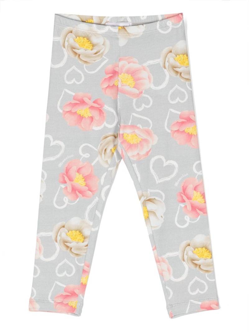 Monnalisa graphic-print stretch-cotton trousers - Grey von Monnalisa