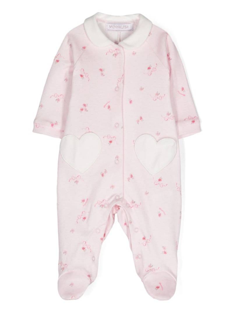 Monnalisa heart-appliqué cotton pyjama - Pink von Monnalisa