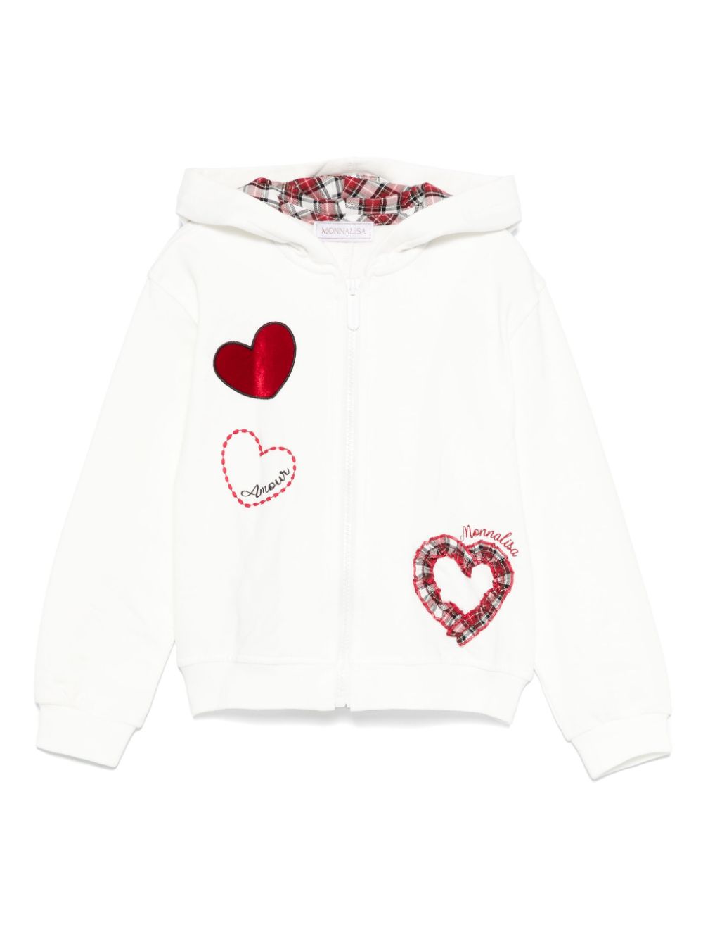 Monnalisa heart-motif hoodie - Neutrals von Monnalisa