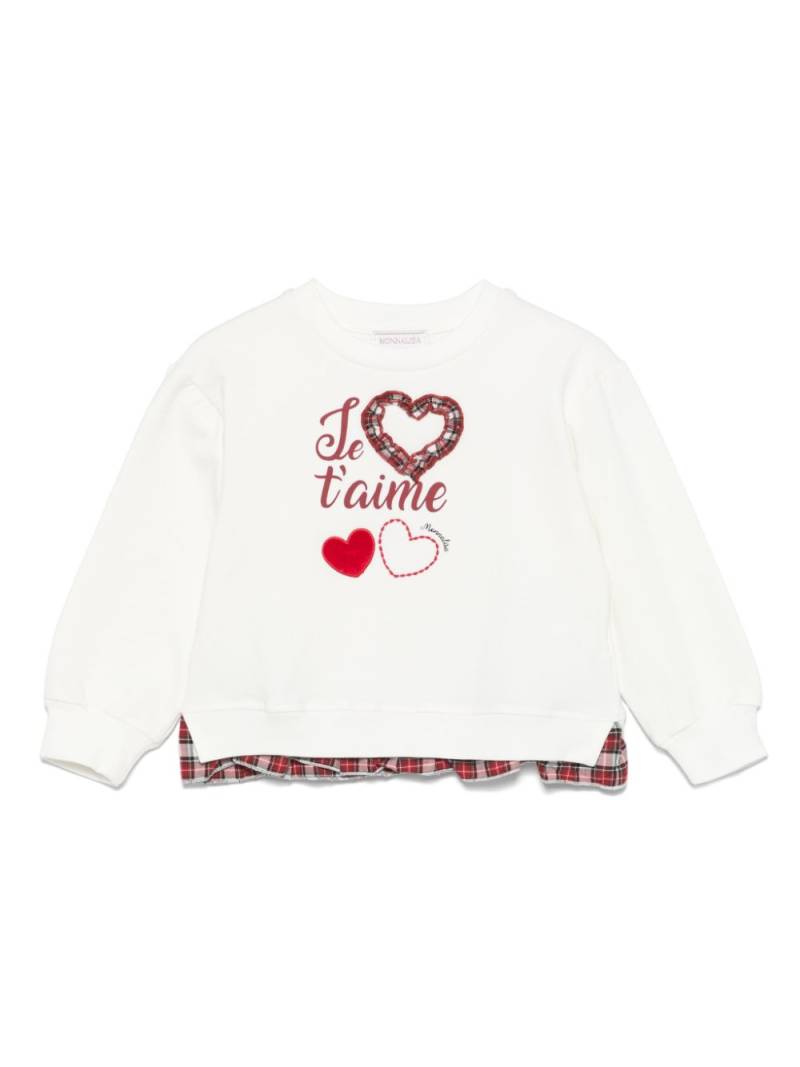 Monnalisa heart-patch sweatshirt - White von Monnalisa