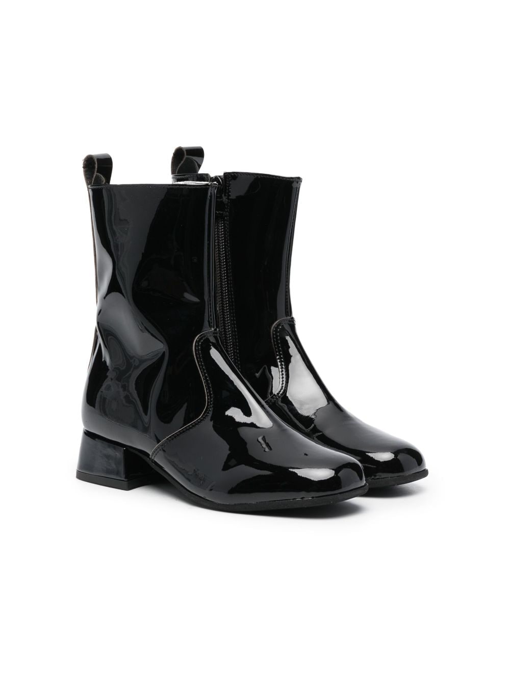 Monnalisa high-shine finish ankle boots - Black von Monnalisa