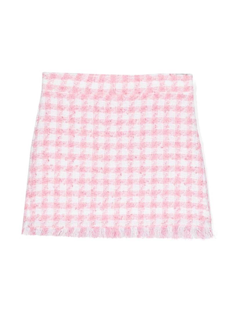 Monnalisa houndstooth-pattern bouclé skirt - Pink von Monnalisa