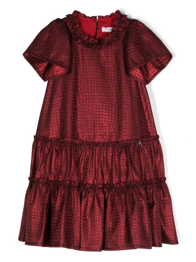 Monnalisa houndstooth-pattern tiered dress von Monnalisa