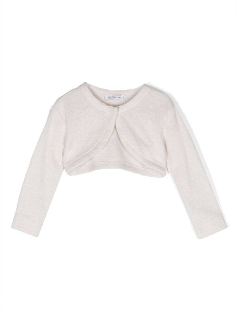 Monnalisa intarsia-knit cropped cardigan - Neutrals von Monnalisa