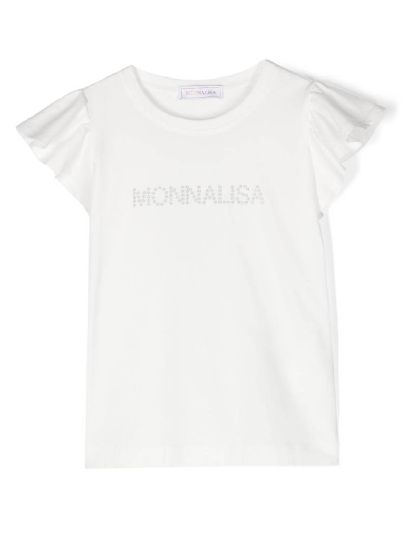 Monnalisa jersey cotton T-shirt - White von Monnalisa