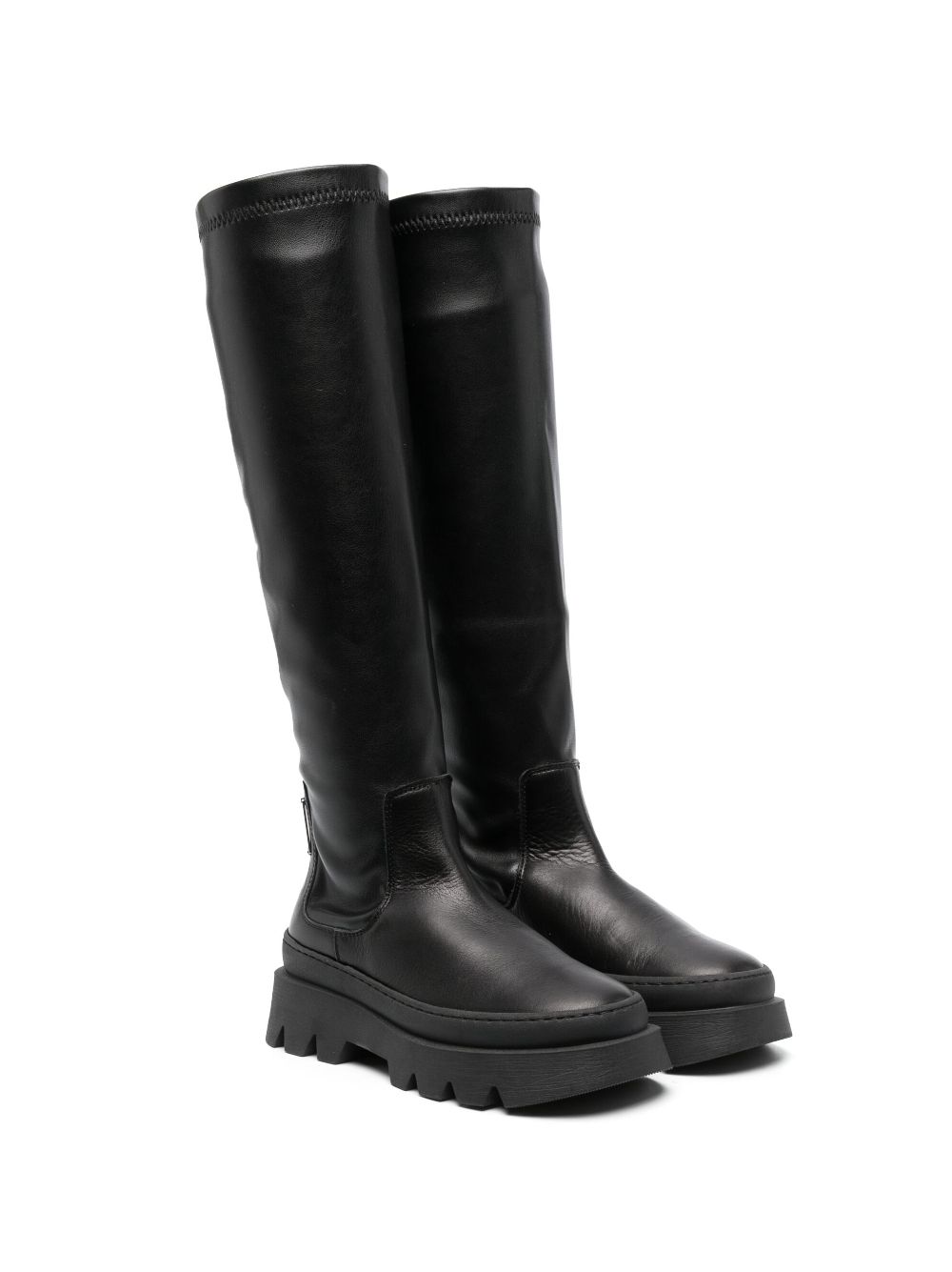 Monnalisa knee-length leather boots - Black von Monnalisa