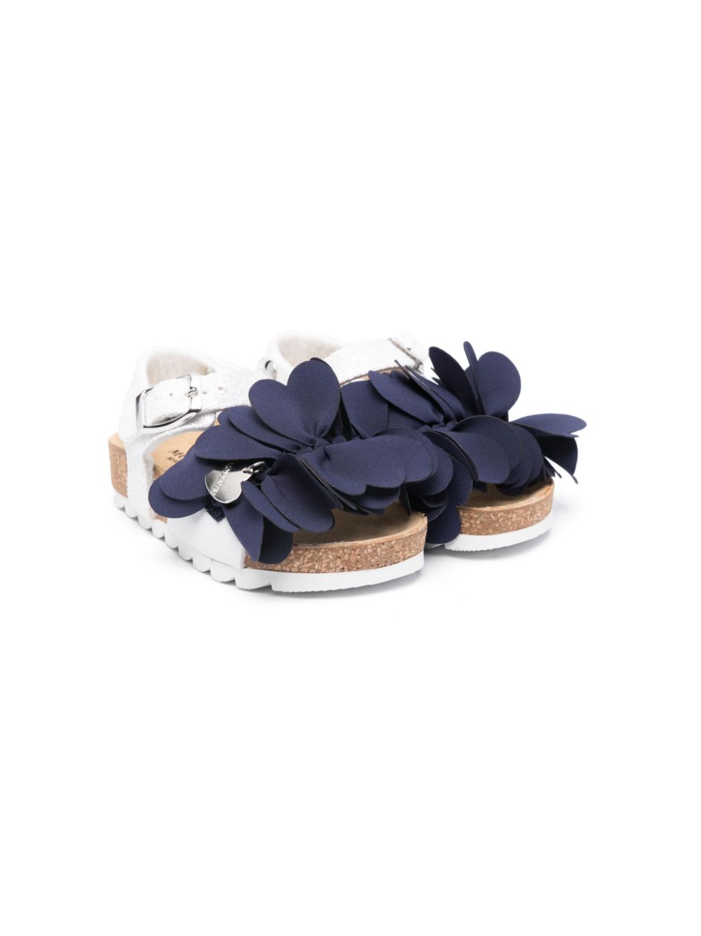 Monnalisa knot-detailing glitter sandals - White von Monnalisa