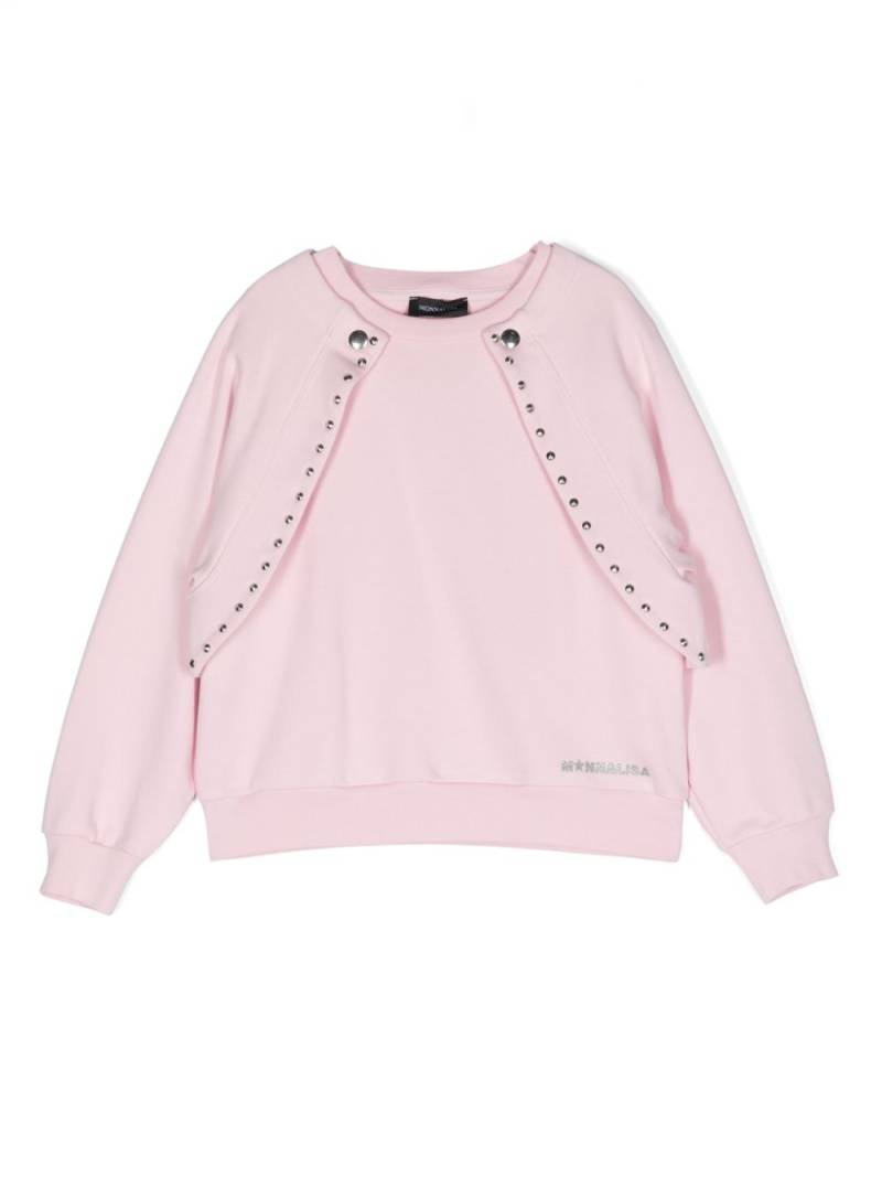 Monnalisa layered jersey sweatshirt - Pink von Monnalisa