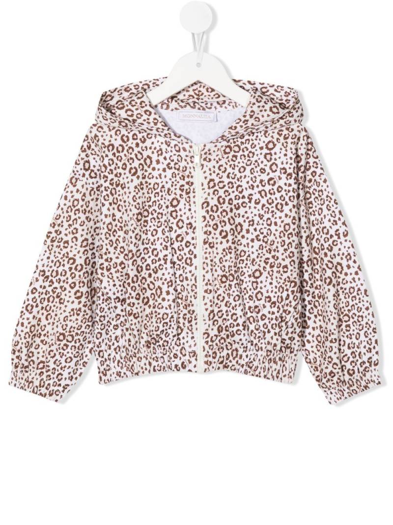 Monnalisa leopard-print zipped hoodie - Neutrals von Monnalisa