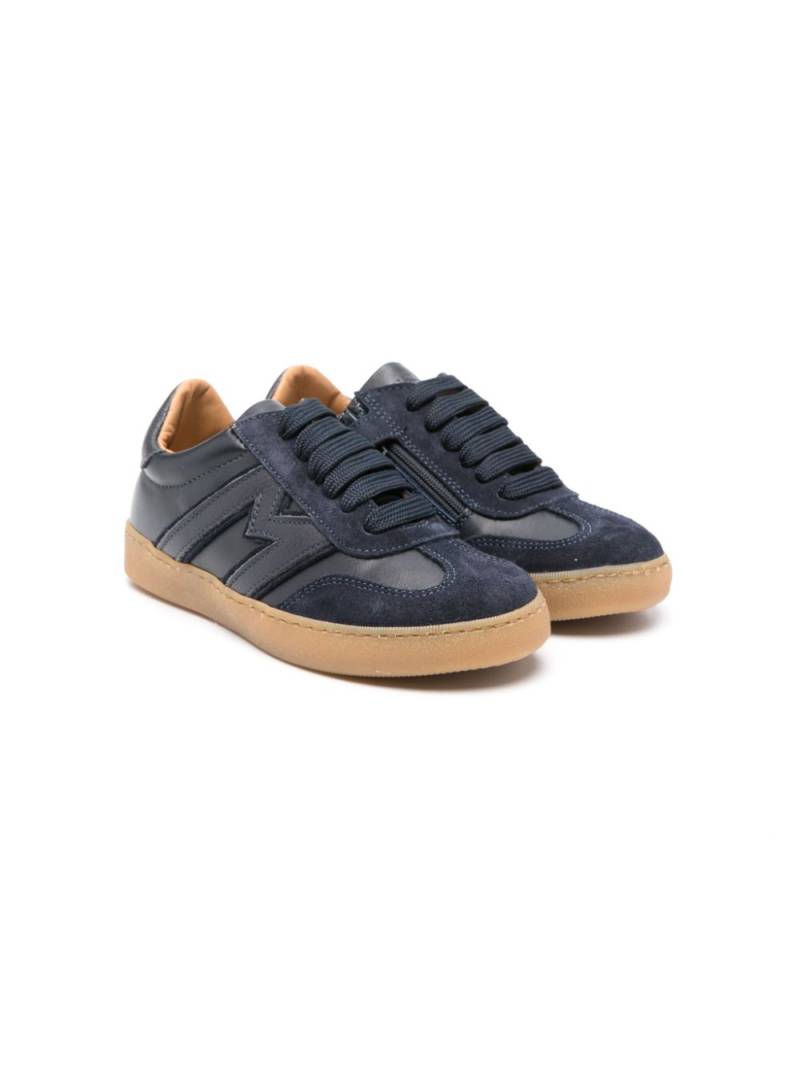 Monnalisa logo-appliqué suede sneakers - Blue von Monnalisa