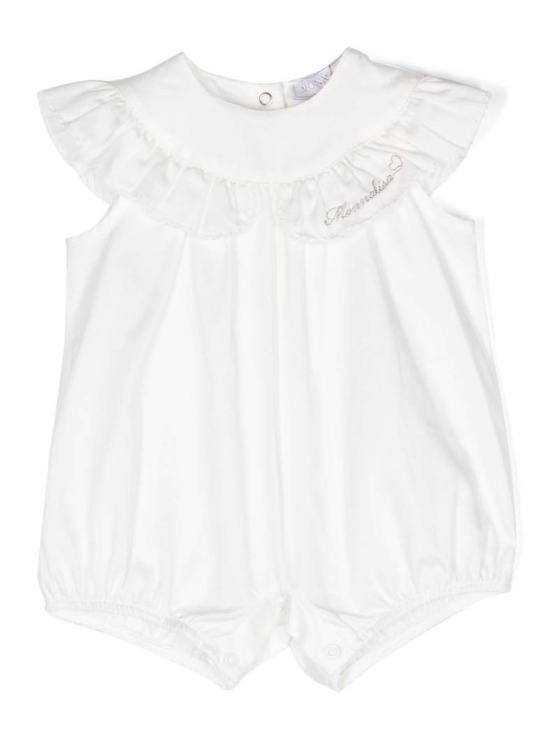 Monnalisa logo-embroidered cotton bodysuit - White von Monnalisa