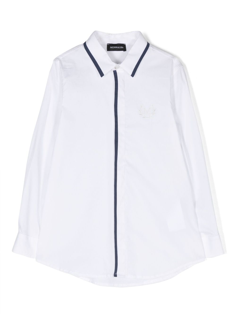 Monnalisa logo-embroidered long-sleeve shirt - White von Monnalisa