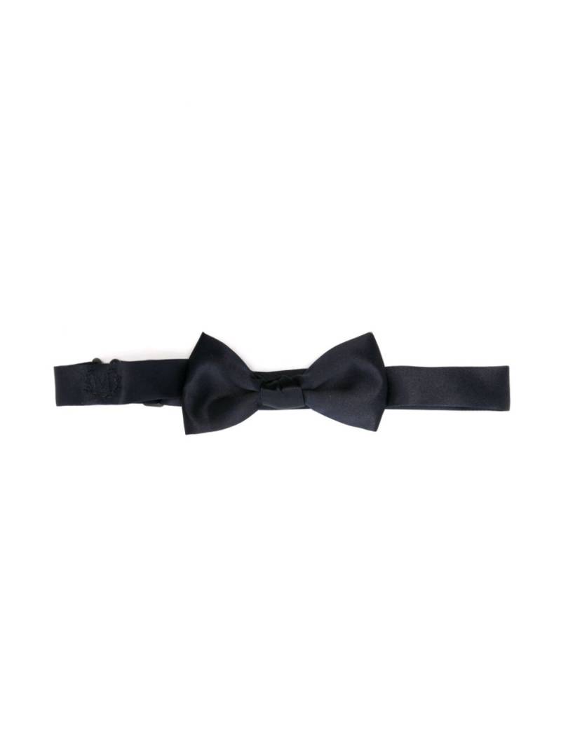 Monnalisa logo-embroidered satin bow tie - Black von Monnalisa