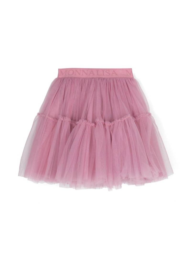 Monnalisa logo-jacquard tulle tutu - Pink von Monnalisa