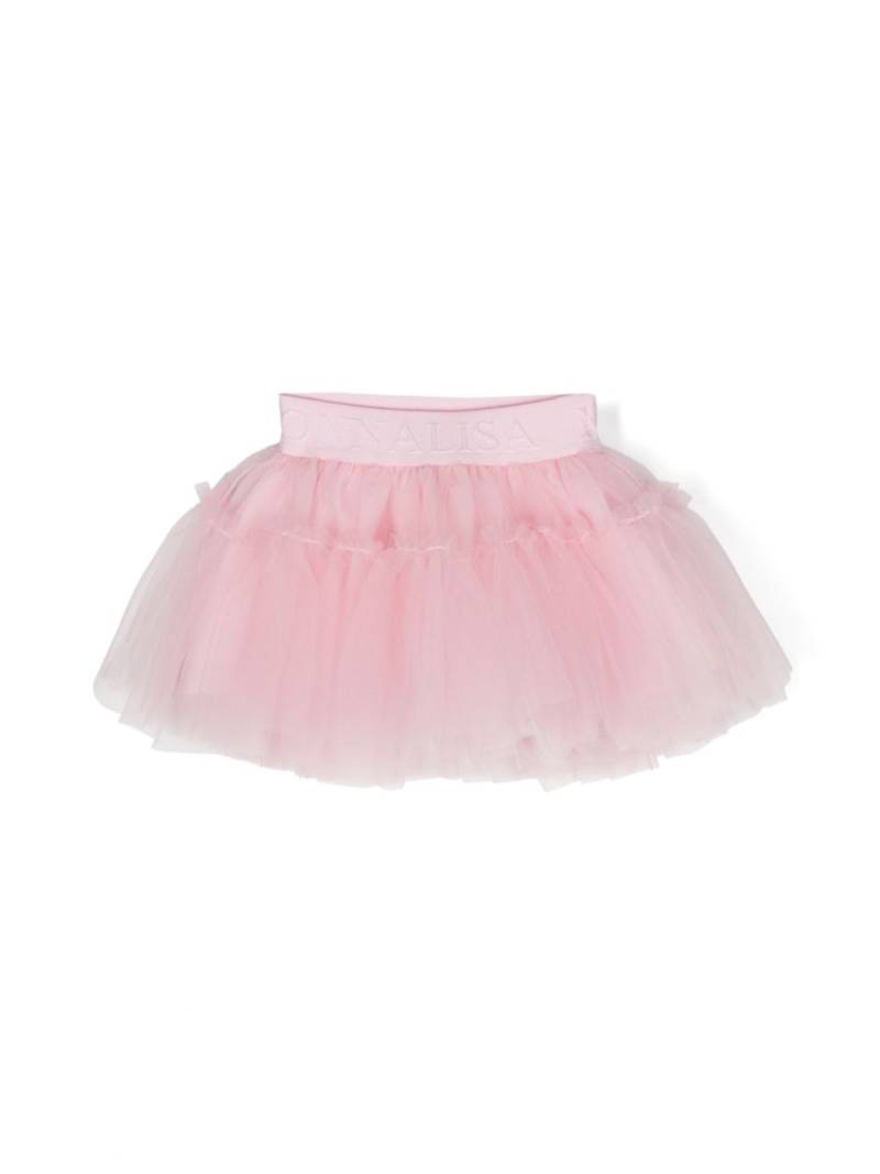 Monnalisa logo-jacquard tulle tutu - Pink von Monnalisa