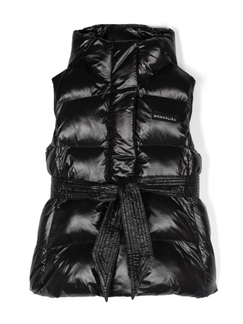 Monnalisa logo-lettering padded gilet - Black von Monnalisa