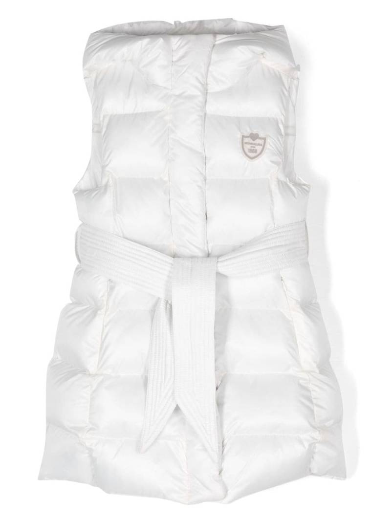 Monnalisa logo-patch sleeveless coat - White von Monnalisa