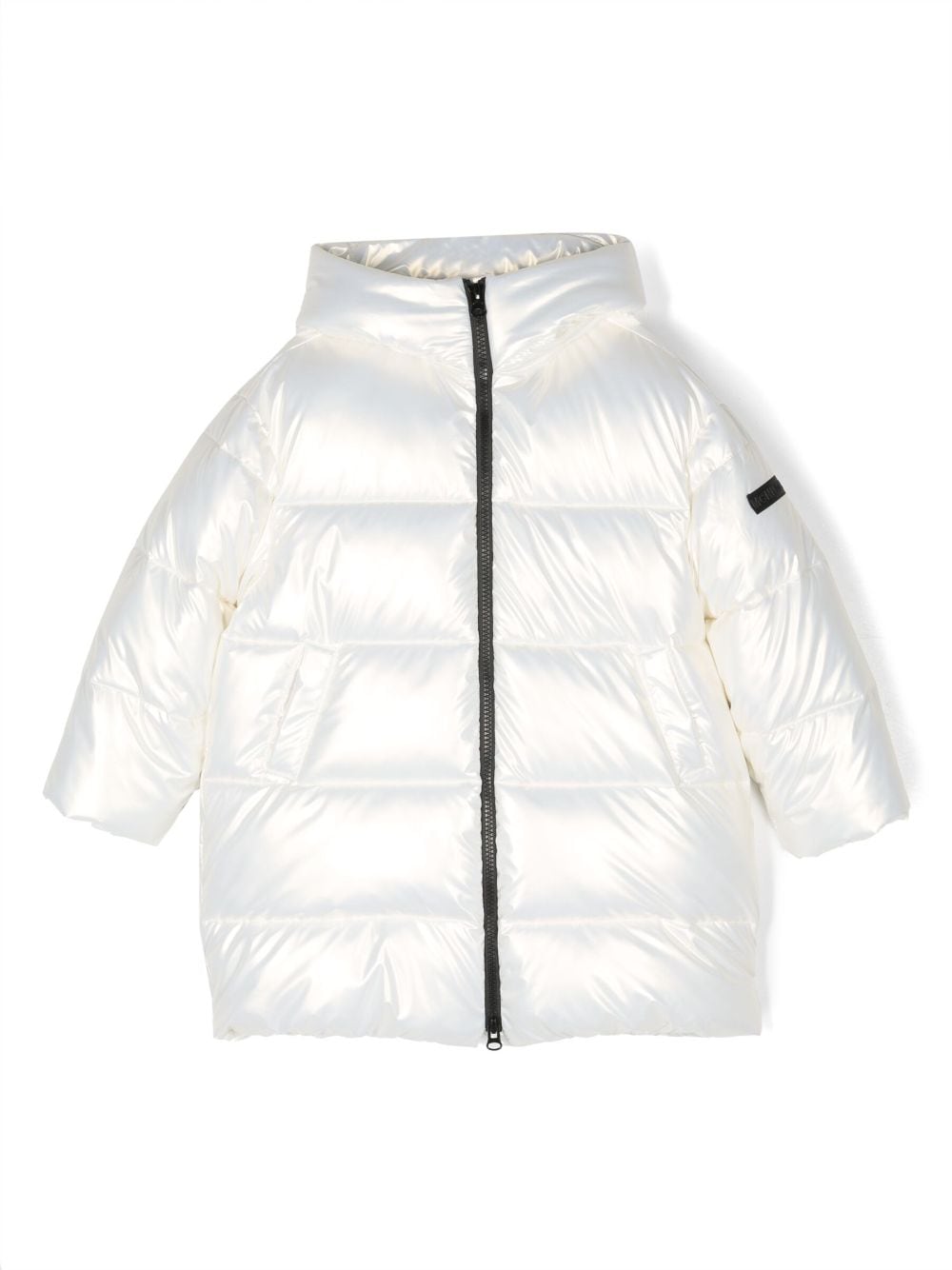 Monnalisa logo-patch zip-up padded coat - White von Monnalisa