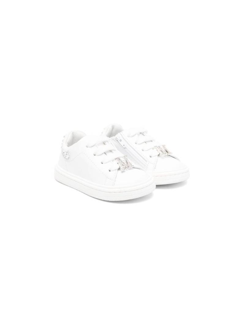 Monnalisa logo-plaque leather sneakers - White von Monnalisa