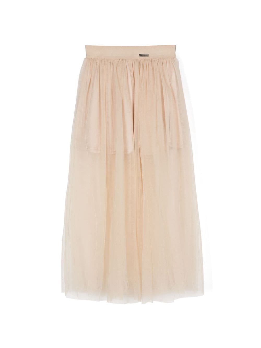 Monnalisa logo-plaque tulle skirt - Neutrals von Monnalisa