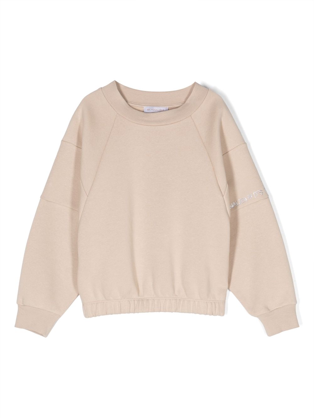 Monnalisa logo-print cotton-blend sweatshirt - Neutrals von Monnalisa