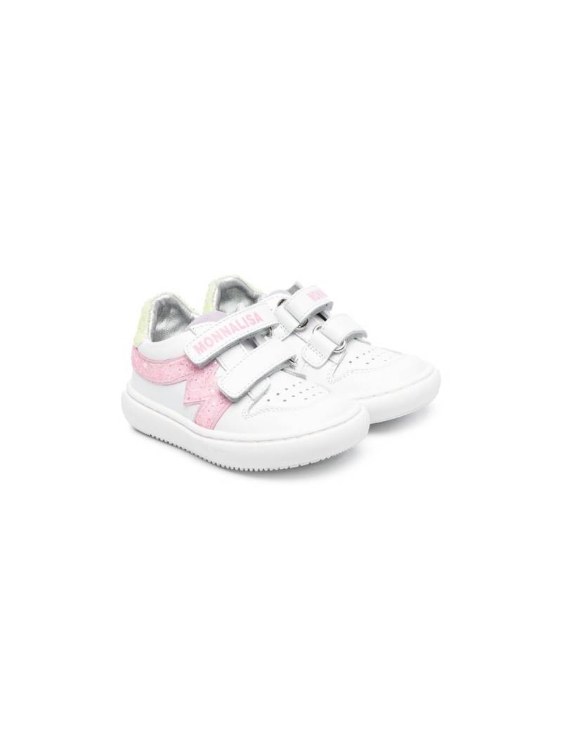 Monnalisa logo print touch-strap sneakers - White von Monnalisa