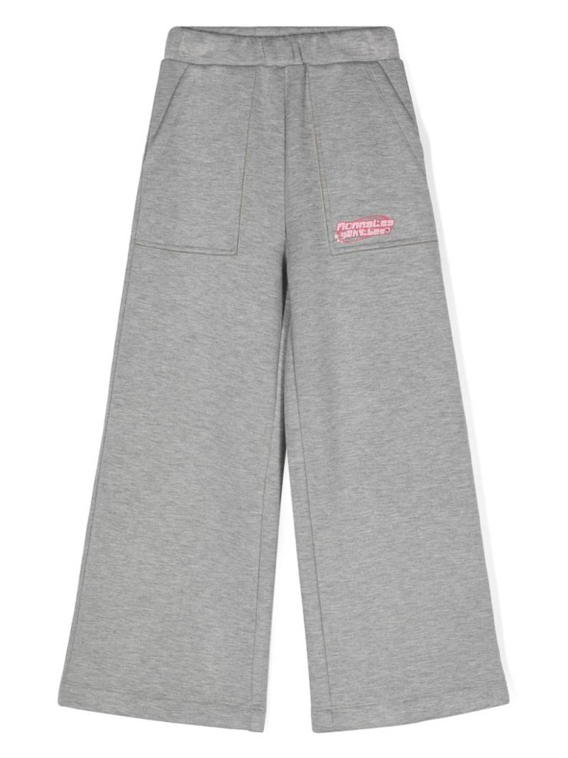 Monnalisa logo-print track pants - Grey von Monnalisa