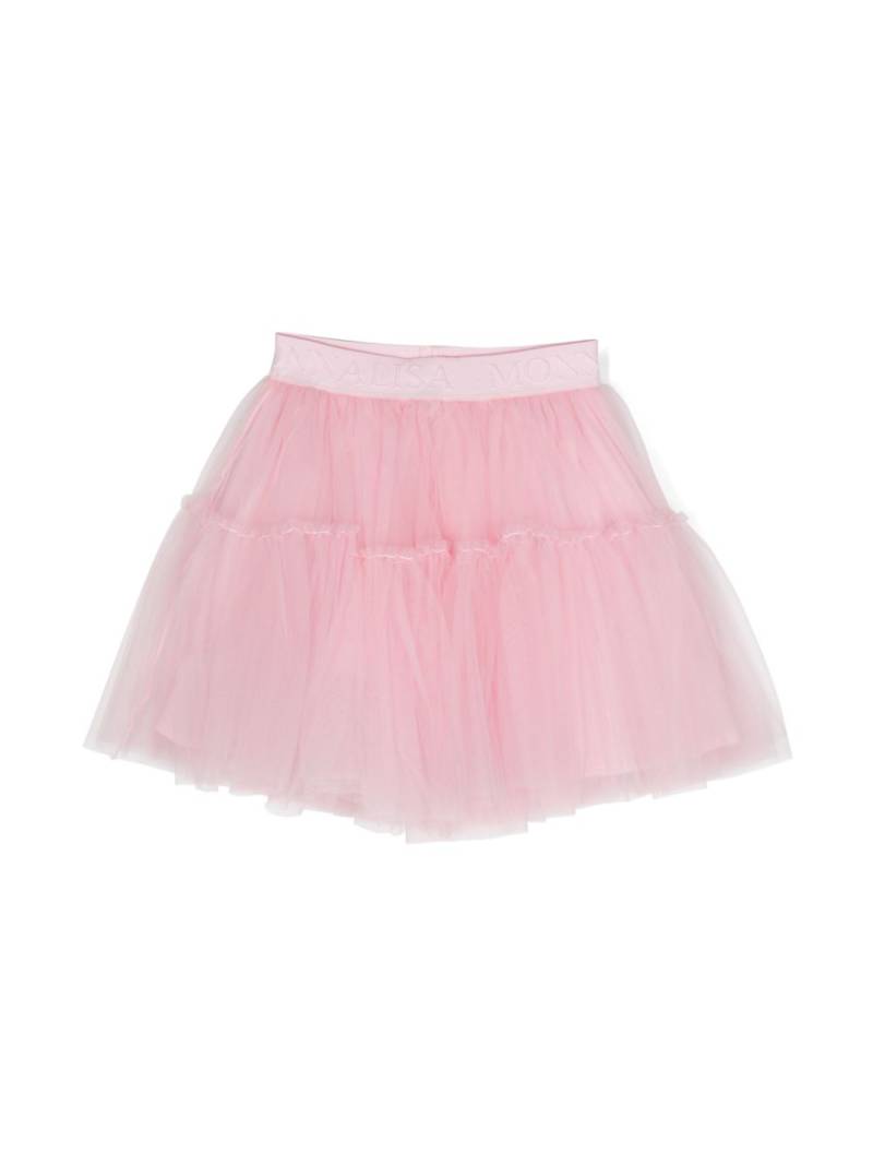 Monnalisa logo-waistband tutu skirt - Pink von Monnalisa