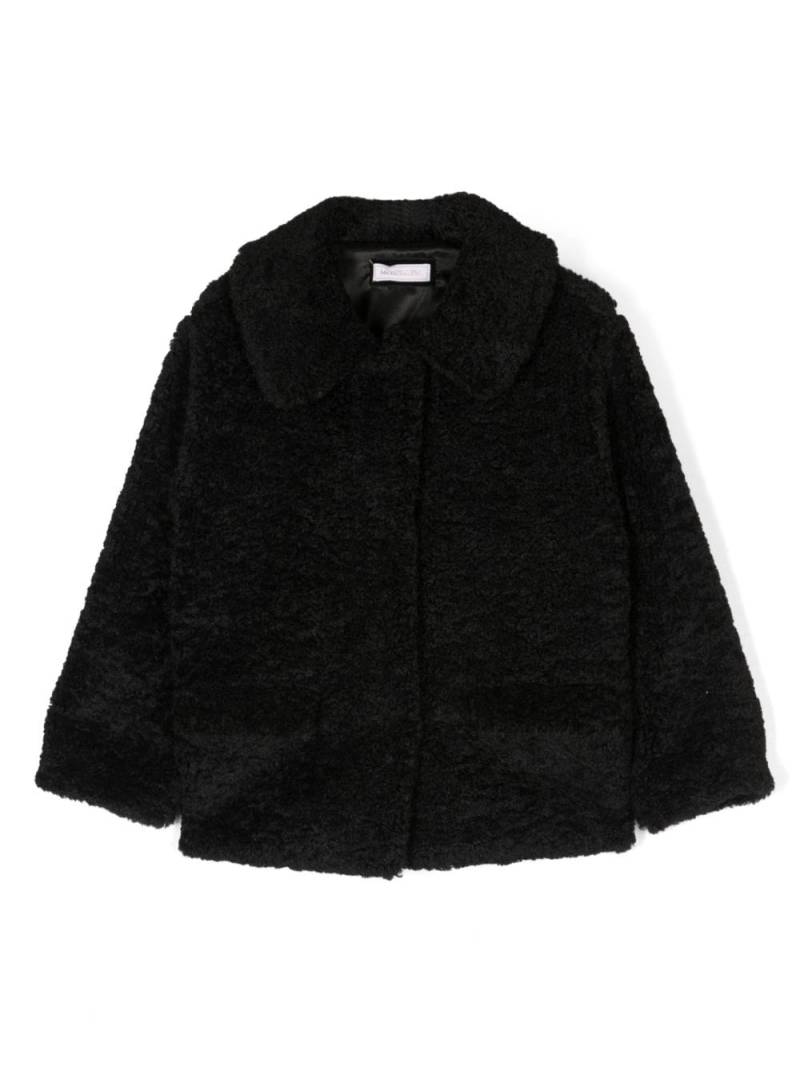 Monnalisa long-sleeve bouclé coat - Black von Monnalisa