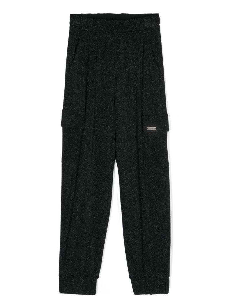 Monnalisa lurex cargo trousers - Black von Monnalisa