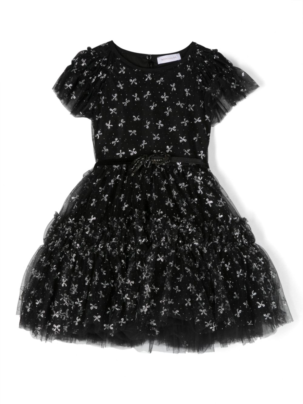 Monnalisa lurex-detail tutu dress - Black von Monnalisa