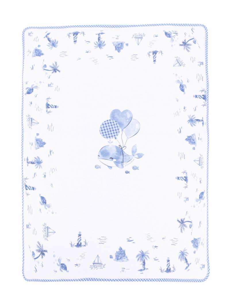 Monnalisa marine-print padded blanket - White von Monnalisa