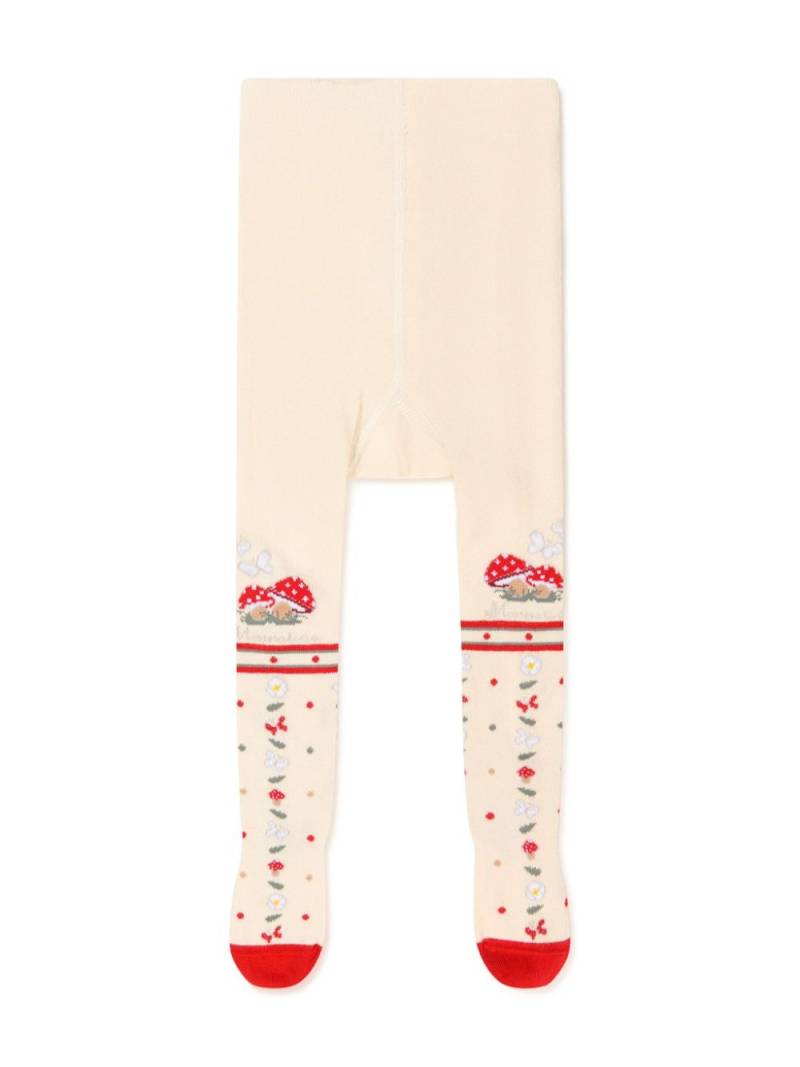 Monnalisa mushroom intarsia-knit tights - Neutrals von Monnalisa