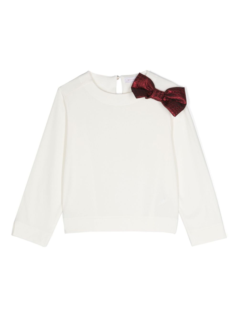 Monnalisa oversize bow-detail jersey sweatshirt - White von Monnalisa