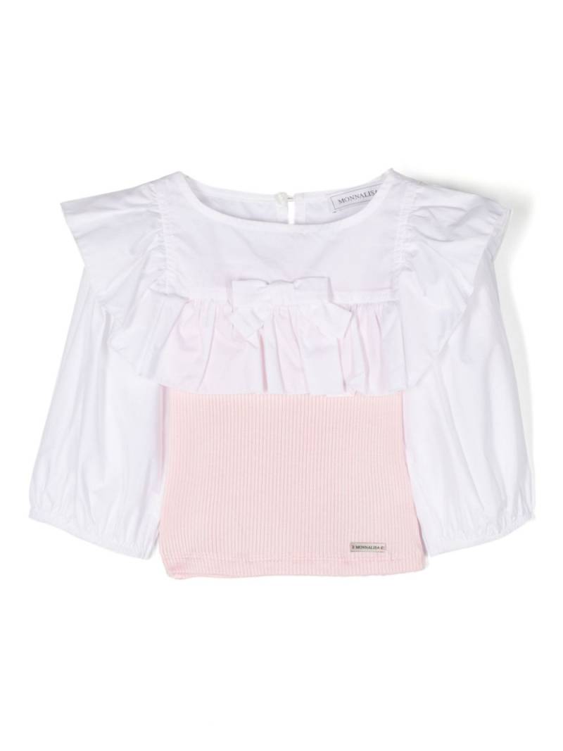 Monnalisa panelled ruffled blouse - Pink von Monnalisa