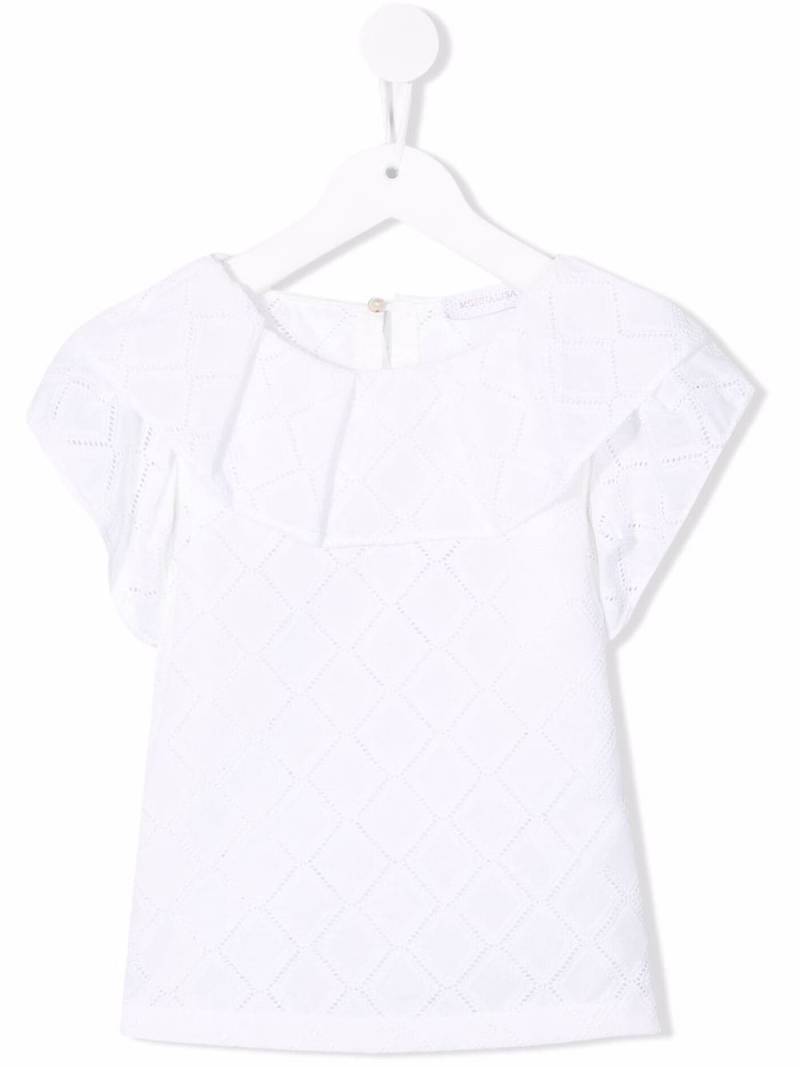 Monnalisa perforated-design top - White von Monnalisa