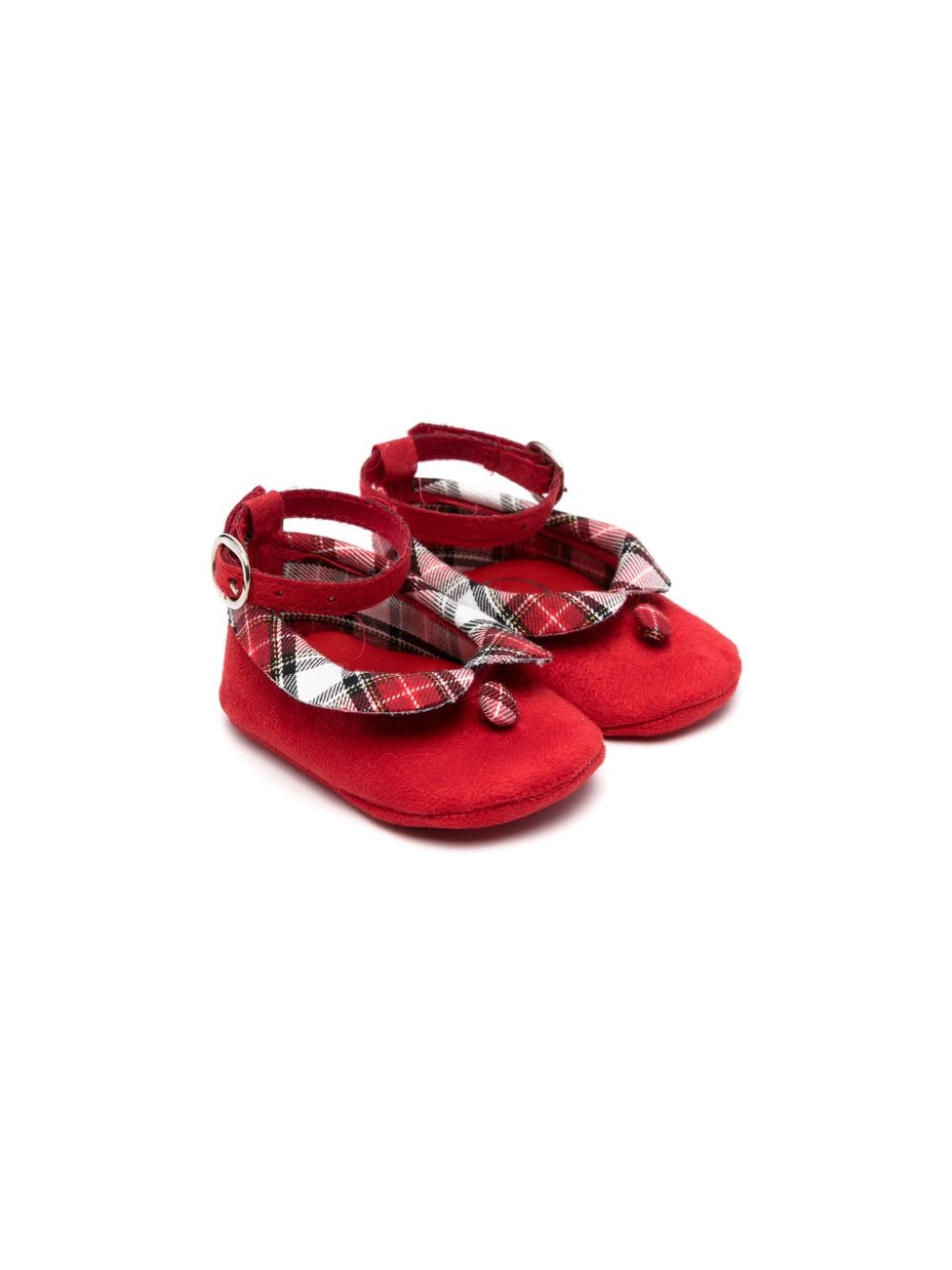 Monnalisa plaid suede ballerina shoes - Red von Monnalisa