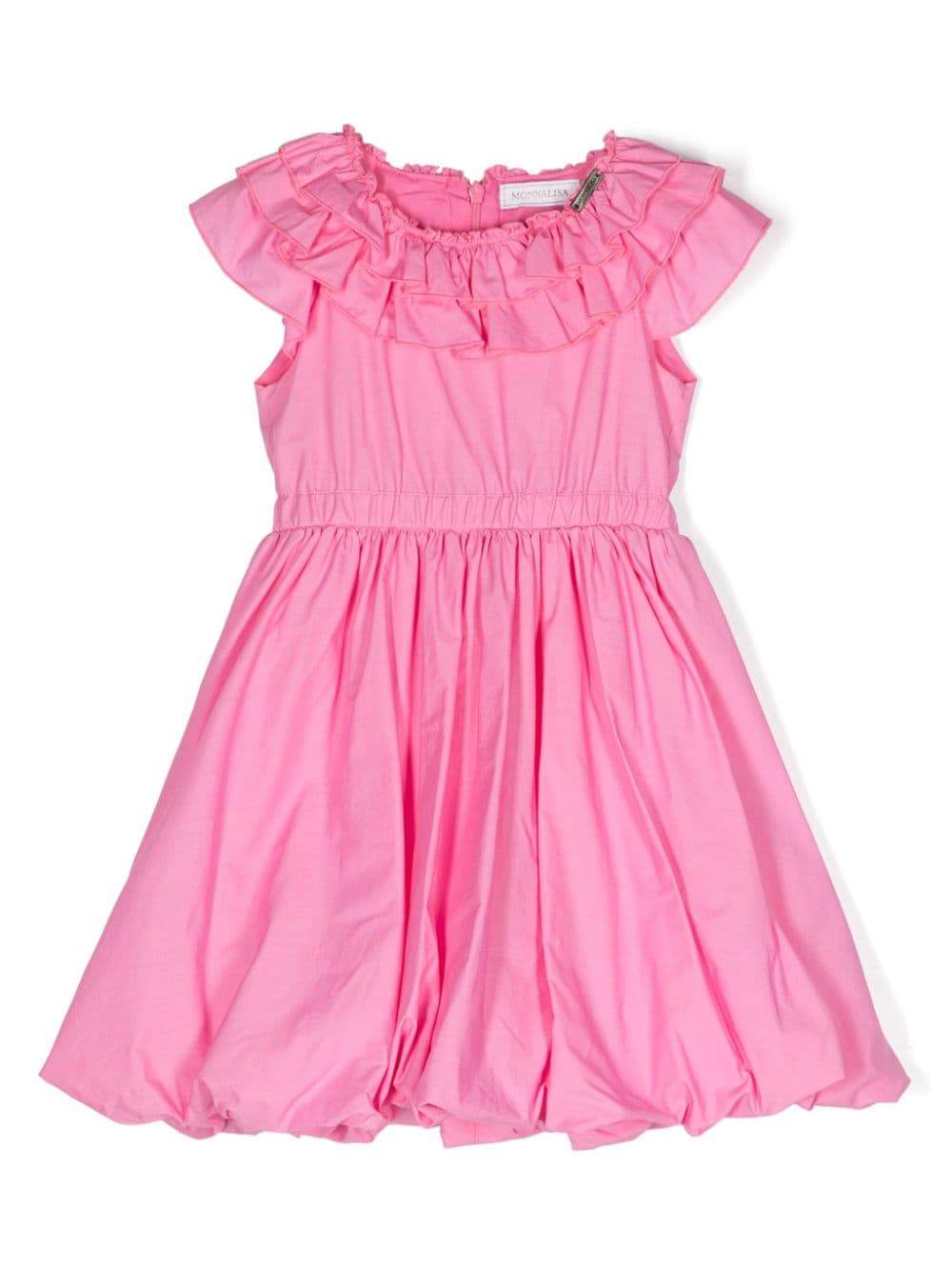 Monnalisa pleated cotton dress - Pink von Monnalisa