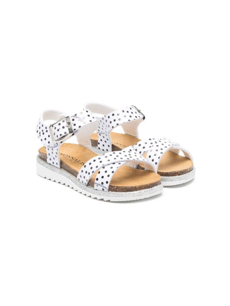 Monnalisa polka-dot 30mm sandals - White von Monnalisa